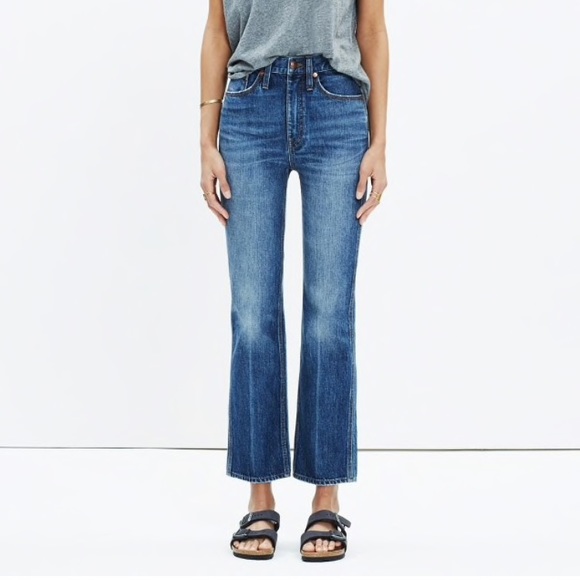 high waist crop flare jeans